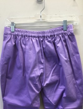 Womens, Pants, N/L, Lavender Purple, Cotton, Solid, H:36, W27-30, 1" Wide Self Waistband, Elastic Waist in Back, Invisible Zipper at Center Front, High Waist, Cigarette Cropped Pant