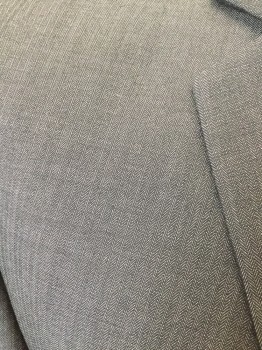 CALVIN KLEIN, Dk Gray, Wool, Stripes - Micro, Single Breasted, Collar Attached, Notched Lapel, 2 Buttons,  3 Pockets
