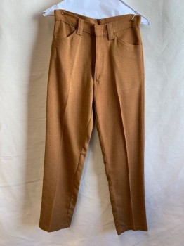 KOTZIN CO., Brown, Ochre Brown-Yellow, Synthetic, 2 Color Weave, Flat Front, Zip Fly, 4 Pockets, Belt Loops