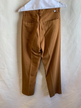 KOTZIN CO., Brown, Ochre Brown-Yellow, Synthetic, 2 Color Weave, Flat Front, Zip Fly, 4 Pockets, Belt Loops