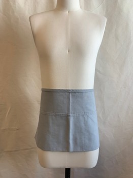 DOLYSTAR, Lt Gray, Poly/Cotton, Solid, 3 Pockets, Ties Attached