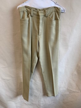 KOTZIN, Beige, Poly/Cotton, Textured Fabric, Side Pockets, Zip Front, F.F, 2 Welt Pockets *Stain on Right Pocket