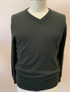 Mens, Pullover Sweater, ROCHESTER, Forest Green, Wool, Solid, Tall, LT, V-N, L/S,