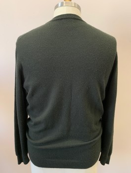 Mens, Pullover Sweater, ROCHESTER, Forest Green, Wool, Solid, Tall, LT, V-N, L/S,