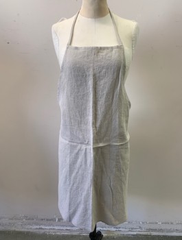 N/L, Oatmeal Brown, Linen, Solid, No Pockets, Tabs at Waist with Snap Closures