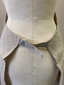 N/L, Oatmeal Brown, Linen, Solid, No Pockets, Tabs at Waist with Snap Closures