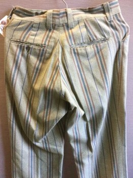 Mens, Pants, LEVI'S, Moss Green, Navy Blue, Forest Green, Brown, Polyester, Stripes - Vertical , Heathered, L30, W29, Flat Front, 4 Pockets, Zip Front, Belt Loops,
