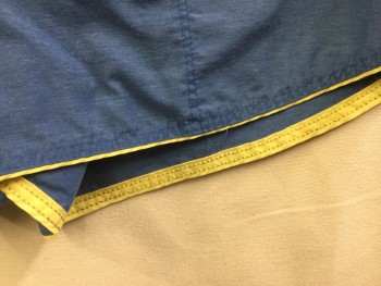 B. ALTMAN & CO, Royal Blue, Yellow, Polyester, Nylon, Solid, (jogging Shorts) Slate Royal Blue with Yellow Hem Trim, (broken) Elastic Waist, 2 Side Pockets