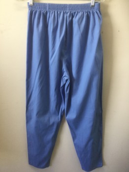 LANDAU, Cornflower Blue, Poly/Cotton, Solid, Elastic Waist, No Pockets