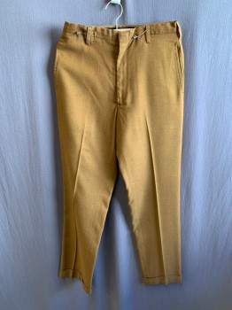 Mens, Pants, NL, Tan Brown, Polyester, 30/30, Side Pockets,  Zip Front, F.F, 2 Welt Pockets