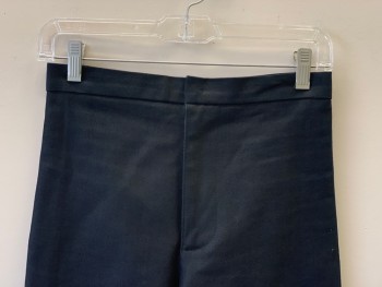 Womens, Sci-Fi/Fantasy Pants, NO LABEL, Midnight Blue, Black, Polyester, Cotton, Solid, 26/29, F.F, Black Piping, Zip Front, Made To Order