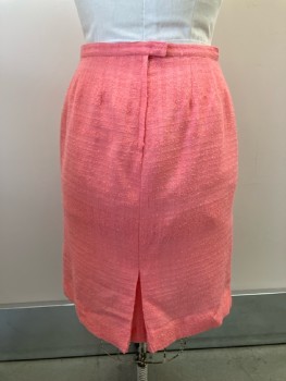 Womens, Skirt, N/L, W: 36, Coral Pink, Solid, Knit, F.F, Back Zip, Tuck Pleat