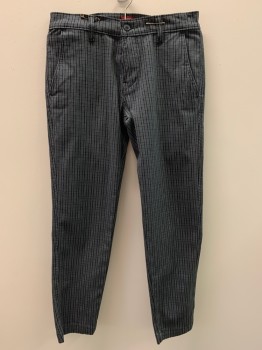 LEVI, Charcoal Gray, Gray, Cotton, Polyester, Plaid, F.F, Side Pockets, Zip Front, Belt Loops