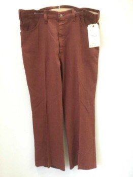 LEVI'S, Maroon Red, Linen, Cotton, Solid, Flat Front, Belt Loops
