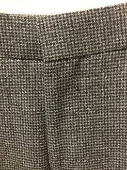 Mens, Suit, Pants, THE KOOPLES, Gray, Black, Wool, Check , Houndstooth, Ins:30, W:32, Black and Gray Checked, Flat Front, Zip Fly, No Belt Loops, Adjustable Tabs at Sides, 4 Pockets, Slim Leg