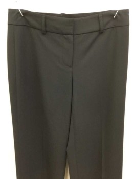 Womens, Slacks, THEORY, Black, Wool, Spandex, Heathered, 0, Zip Front, Flat Front, Low Rise, Belt Loops, No Pocket, Slightly Flared