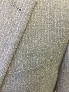 JOSEPH ABBOUD, Charcoal Gray, Gray, Wool, Stripes, 3 Pockets, 2 Buttons,  Notched Lapel,