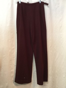 Womens, Suit, Pants, ANN TAYLOR, Red Burgundy, Wool, Nylon, Solid, W28, 6, Burgundy, Flat Front,
