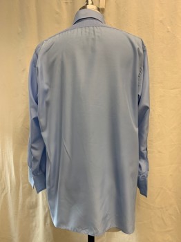 Mens, Formal Shirt, AFTER SIX, Lt Blue, Synthetic, Solid, 34, 16.5, Button Front, Collar Attached, Long Sleeves, Pleated Bib Front, Ruffled Button Placket,