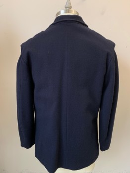 MTO, Navy Blue, Wool, Solid, Notched Lapel, 4 Buttons, 2 Pockets,