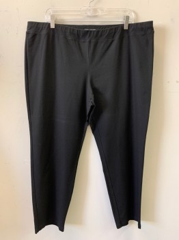 Womens, Pants, Eileen Fisher, Black, Polyester, Solid, 2X, Flat Front,