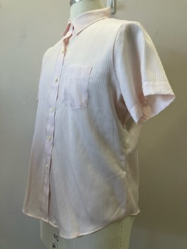 Mens, Shirt, COBBLE LANE, N:16, Pale Pink, Vertical Stripe, C.A., B.F., S/S, 1 Pocket