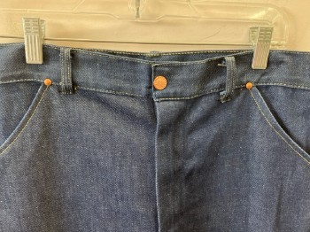 Womens, Jeans, FISHBACK SADDLE PANT, W30, Navy, Cotton Denim, 2 Slant Pkts, 2 Patch Pockets In Back, High Waist