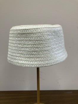 AMY NEW YORK, Pillbox Hat, Off White, Basket Weave