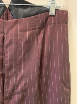 Mens, Historical Fiction Pants, MTO, Brown, White, Wool, Stripes, 32/29, F.F, Bttn. Fly, 2 Pockets,