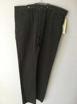 FULTON SKINNY, Dk Brown, Cotton, Solid, Flat Front, Button Fly,