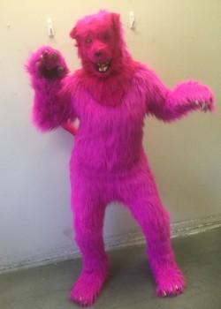 Unisex, Walkabout, N/L, Neon Pink, Polyester, Plastic, Solid, C40, PANTHER/ BIG CAT- HEAD,  Neon Pink Plush with Green Glass Eyes, Detailed Black Nose and Open Mouth with Teeth/Tongue, Package Includes, Body, Gloves And Shoe Covers, Max Height 5'11"