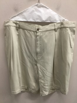 Mens, Shorts, TOMMY BAHAMA, Khaki Brown, Silk, Herringbone, 42, Chino Style Shorts. Double Pleated Front, 4 Pockets, Zip Fly