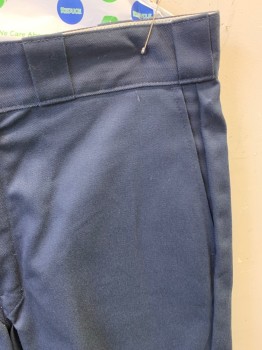 Mens, Shorts, DICKIES, Navy Blue, Poly/Cotton, Solid, W32, Zip Front, Flat Front, 2 Slant Pocket, 2 Back Pockets with 1 Button, Side Welt Pocket, Logo Patch on Hem and Side Pocket