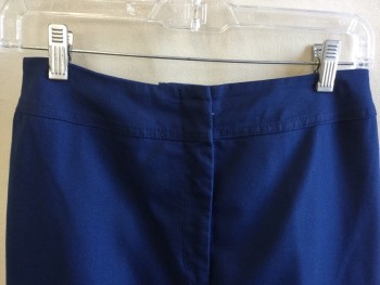 Womens, Pants, WHITE STAG, Royal Blue, Cotton, Polyester, Solid, 26, 2" Waistband Front & Chevron Back, Flat Front, Zip Front, Flair Bottom