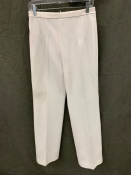 Womens, Pants, BERGDORF GOODMAN, White, Polyester, Solid, 28, Ribbed Knit, Elastic Waistband, *dirty Right Knee*