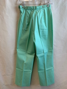 Womens, Pants, NL, Mint Green, Cotton, Solid, W24, Side Zipper, Hook N Eye Closure, Adjustable Waistband and Strap