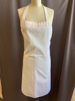 CHEF WORKS, White, Poly/Cotton, Solid, Halter Neck, Ties at Waist, No Pockets