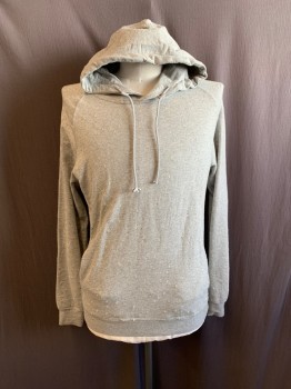 Mens, Pullover Sweater, SCOTCH & SODA, Gray, Cotton, L, Hooded, Distressed Style, Side Pockets