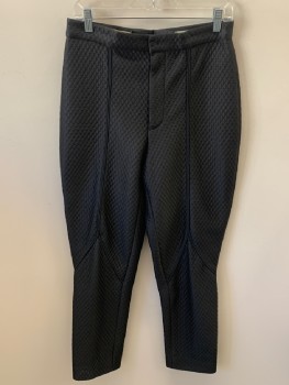 Mens, Sci-Fi/Fantasy Piece 2, MTO, Black, Synthetic, Solid, Geometric, 30/29, Zip Front, Center Piping Down Leg Splitting @ Knee