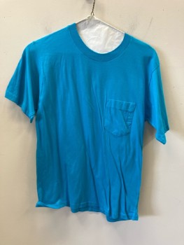 Mens, T-shirt, ENERGIE, S, Turquoise, CN, S/S,