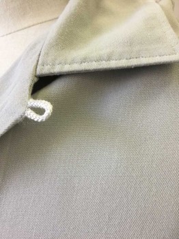 Mens, Casual Shirt, PENNEY'S/TOWNCRAFT, Lt Gray, Cotton, Solid, L, Gabardine, Long Sleeve Button Front, Collar Attached, 2 Patch Pockets, **Tears/Splits at Side Seams As of 7/18/2019
