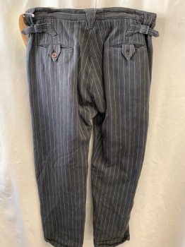 Mens, Pants, MR FREEDOM, Black, Dk Gray, White, Cream, Cotton, Stripes - Vertical , 36/33, Work Pant, Woven Assorted Stripes, Flat Front, Button Fly,  Cuffed, 4 Pockets, Multiples