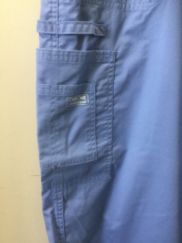 CHEROKEE, French Blue, Poly/Cotton, Solid, Drawstring, Pockets, Right Thigh Pockets