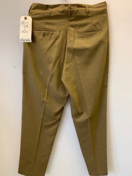 N/L, Olive Green, Polyester, Solid, Flat Front, 4 Pockets,