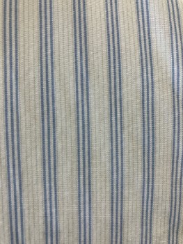 Mens, Shirt, LEW RITTER, 33, 15.5, White with Alternating Triple Blue And Fine Light Gray Group Stripes, C.A., B.F., L/S, 1 Pckt,