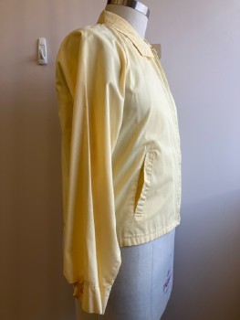 BAY HILL, Lt Yellow, Solid, C.A., Zip Front, L/S, 2 Pockets
