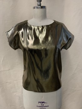 Womens, Evening Tops, GIANNA, Gold, Polyester, Solid, B38, C.A., S/S, *Tear CB*