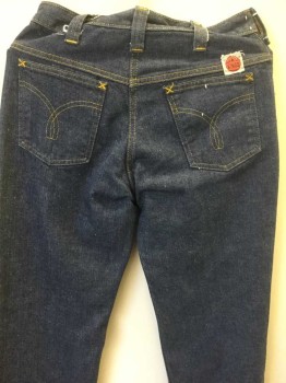 GWG KINGS, Denim Blue, Cotton, Solid, Jeans, Flat Front, 5 Pockets, Zip Front,  Belt Loops,