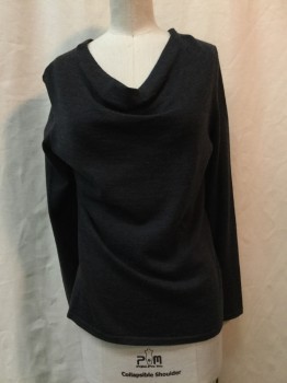 Womens, Pullover, CLASSIQUES ENTRIER, Heather Gray, Wool, Heathered, S, Heather Gray, Cowl Neck,