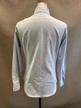 Mens, Shirt, ANTO MTO, Lt Blue, Cotton, 36, 15.5/, 1970s Repro, C.A., Button Front, L/S